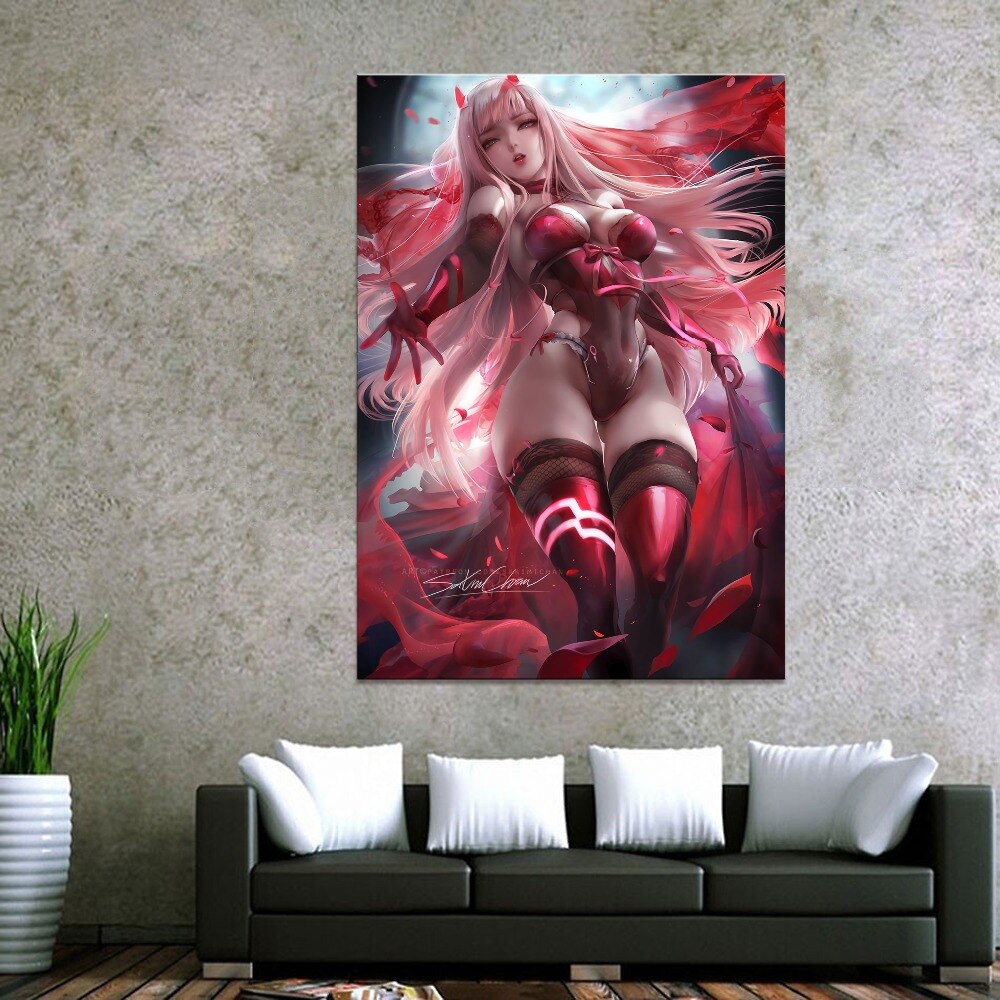 Home Decor Canvas DARLING in the FRANXX 02 1 Piece Anime Sexy Girl Art Poster Prints Picture Wall Decoration Painting Wholesale