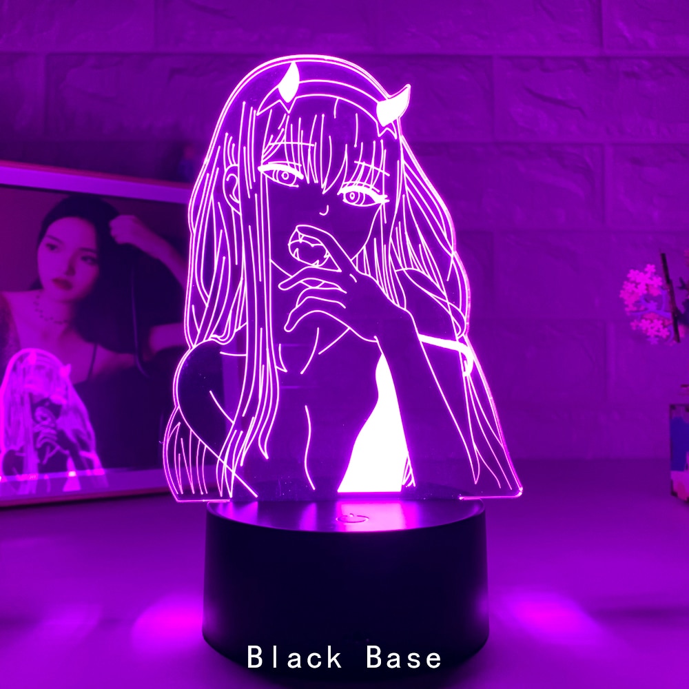 Newest Anime Zero Two 3d Lamp Figure Nightlight Kids Child Girls Manga Gift Night Light Lamp Darling In The Franxx Dropshipping