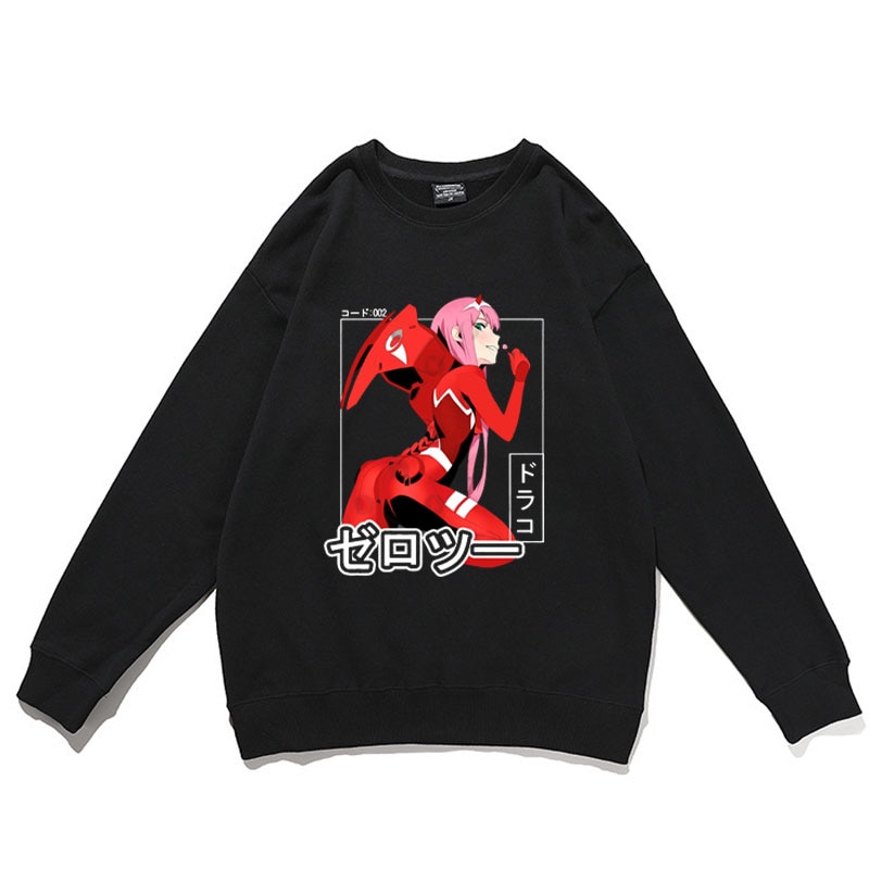 Darling In The Franxx Sweatshirt - Anime Print Pullover Long Sleeve Sweatshirts