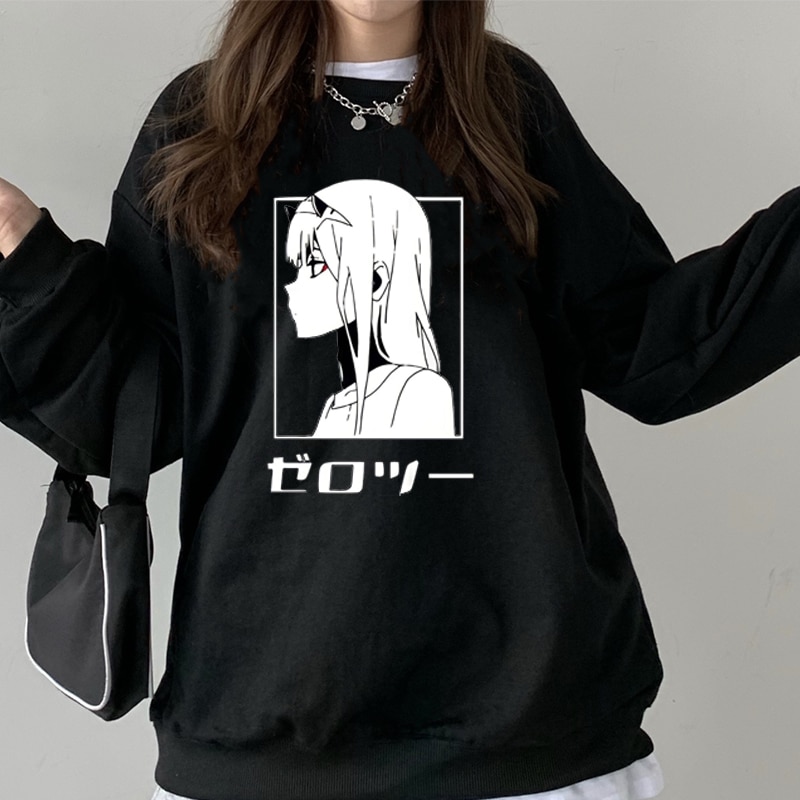 Darling In The FranXX Sweatshirts - Women Cute Graphic Pullover Clothes Streetwear Sweaters