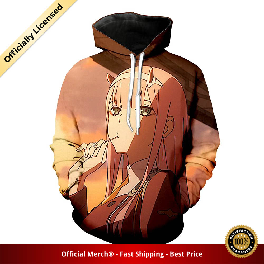 Darling in the Franxx Hoodie Zero Two and Sunset 3D All Over Print