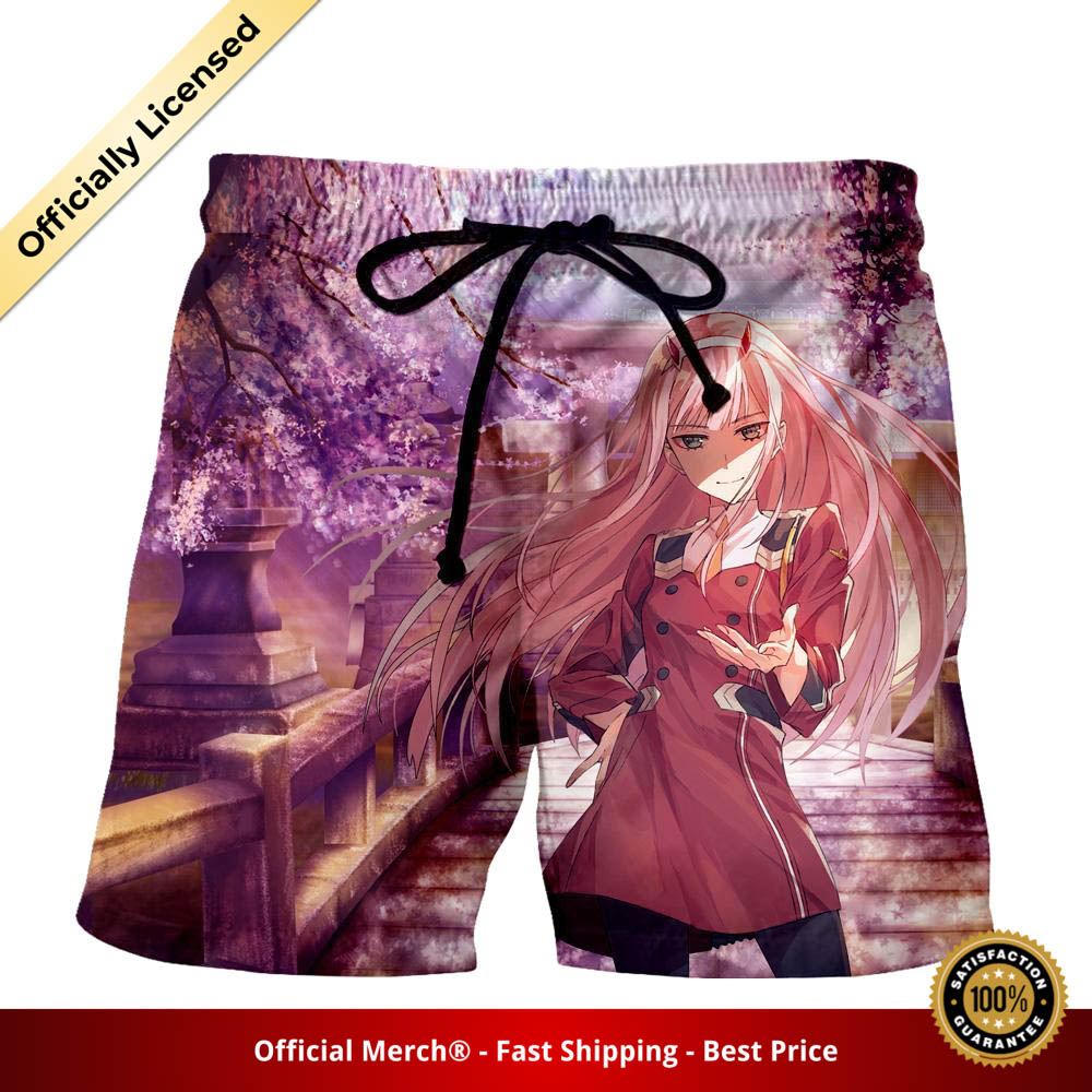 Darling in the Franxx Short Zero Two in Cherry Blossoms 3D All Over Print