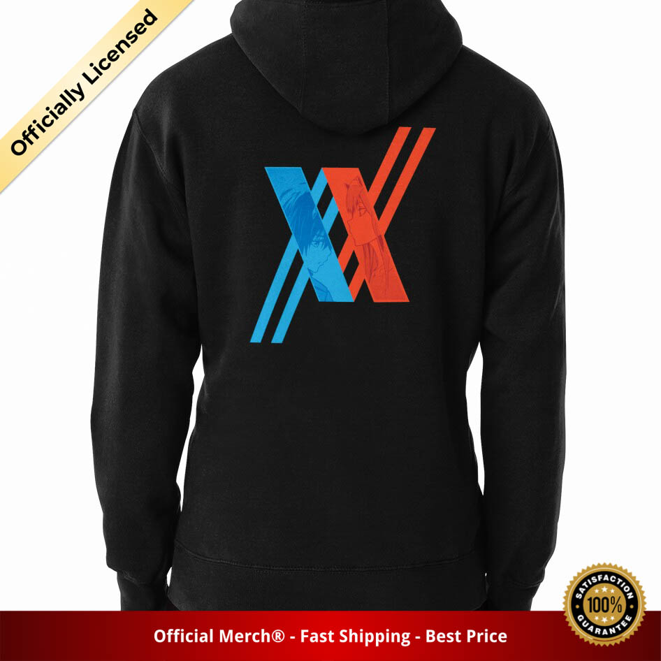 Darling In The Franxx Hoodie -  Logo, Hiro and Zero Two 002 Pullover Hoodie - Designed By Pong Lizardo RB1801