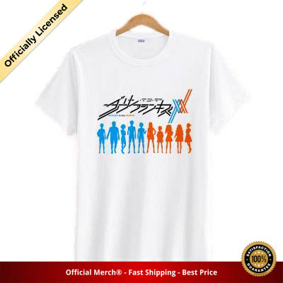 Darling in the Franxx Shirt Title & Character Silhouettes White