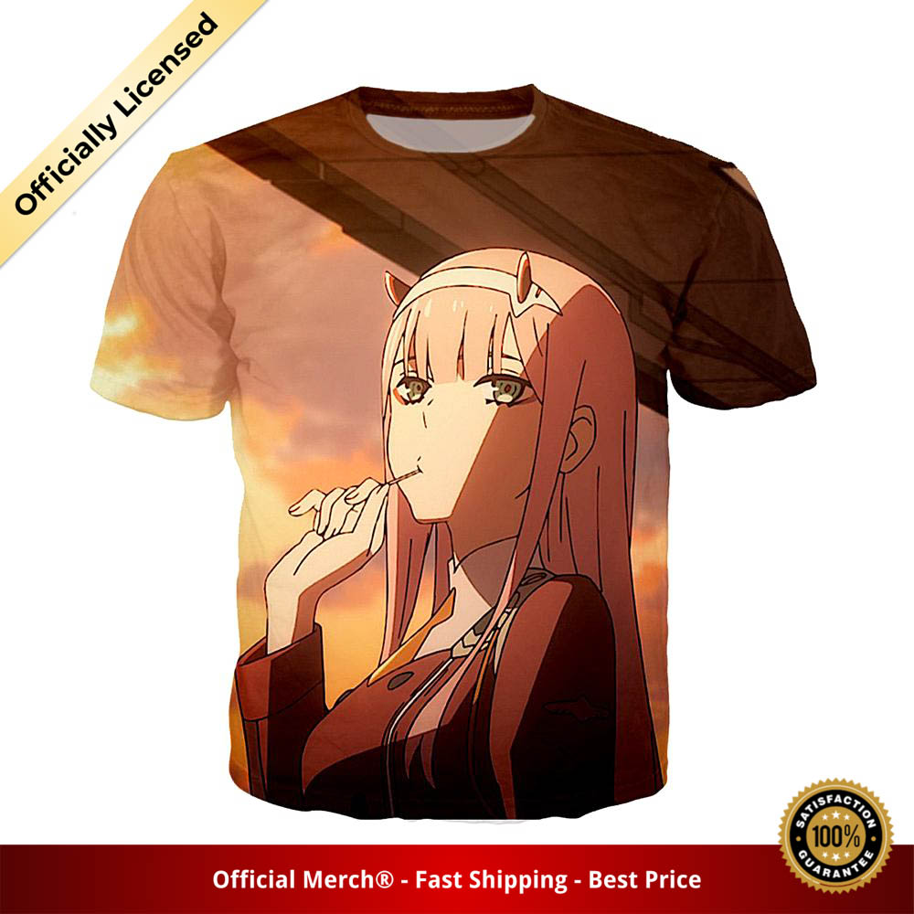 Darling in the Franxx Shirt Zero Two and Sunset 3D All Over Print