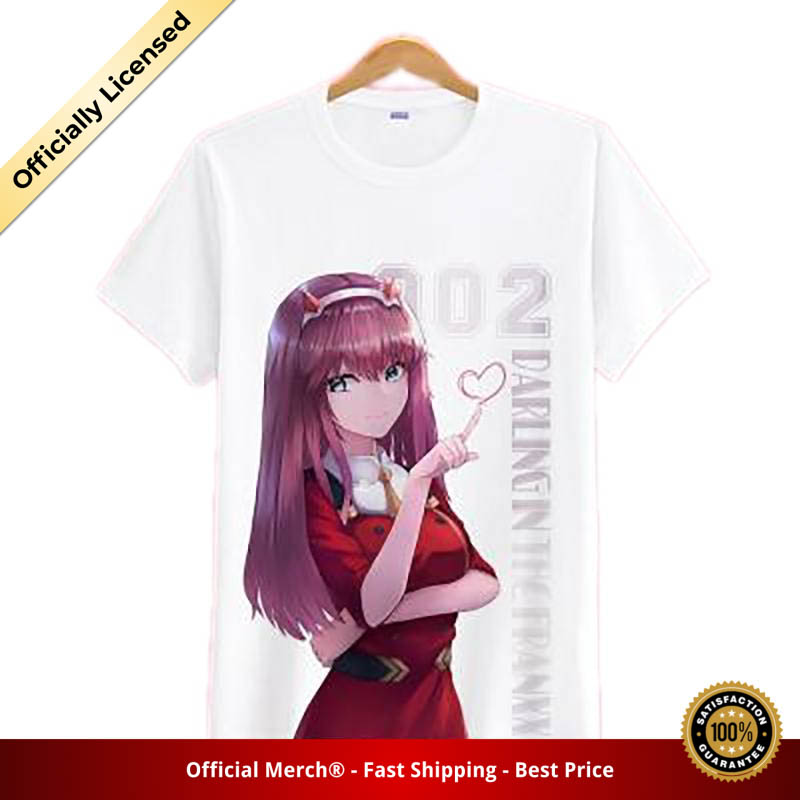 Darling in the Franxx Shirt Zero Two Blowing a Heart White