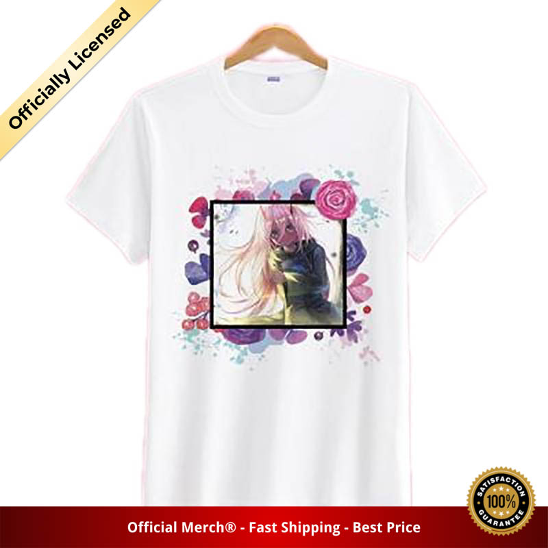 Darling in the Franxx Shirt Zero Two Surrounded by Flowers White