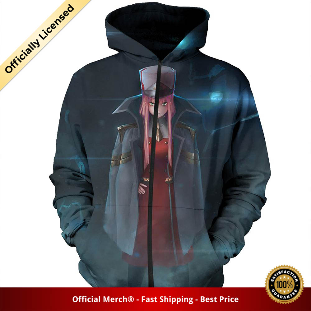 Darling in the Franxx Zip Hoodie Zero Two in APE Special Force Uniform 3D All Over Print